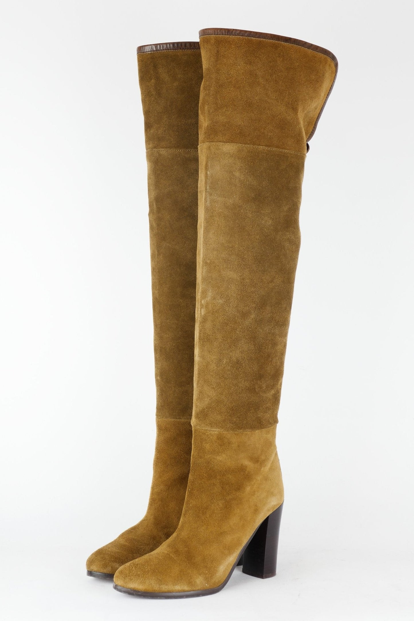 BUUTS Zara Overknees Wildleder oliv 117022-2