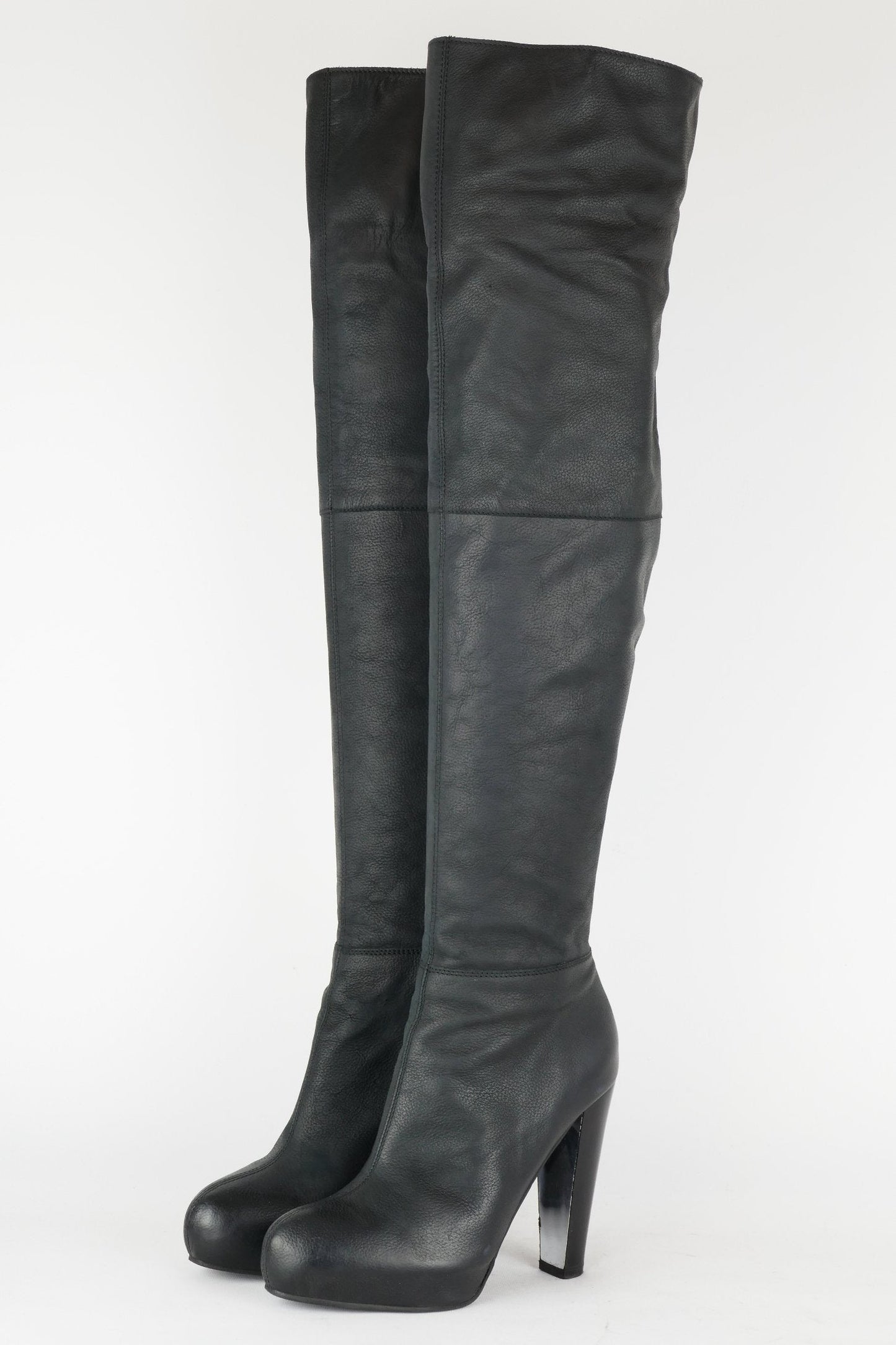 BUUTS Stefanel Overknees Leder schwarz 118019-2