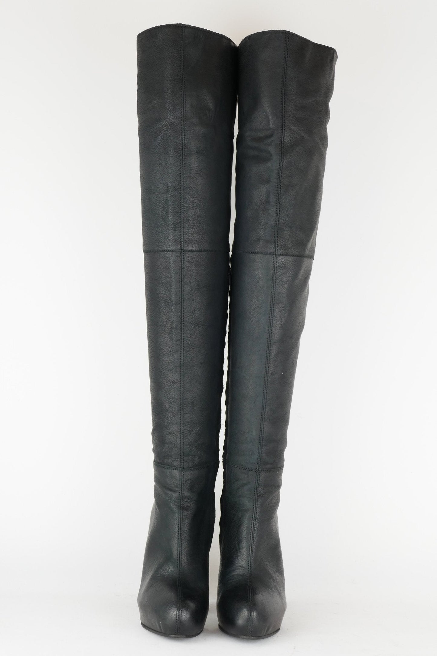 BUUTS Stefanel Overknees Leder schwarz 118019-4