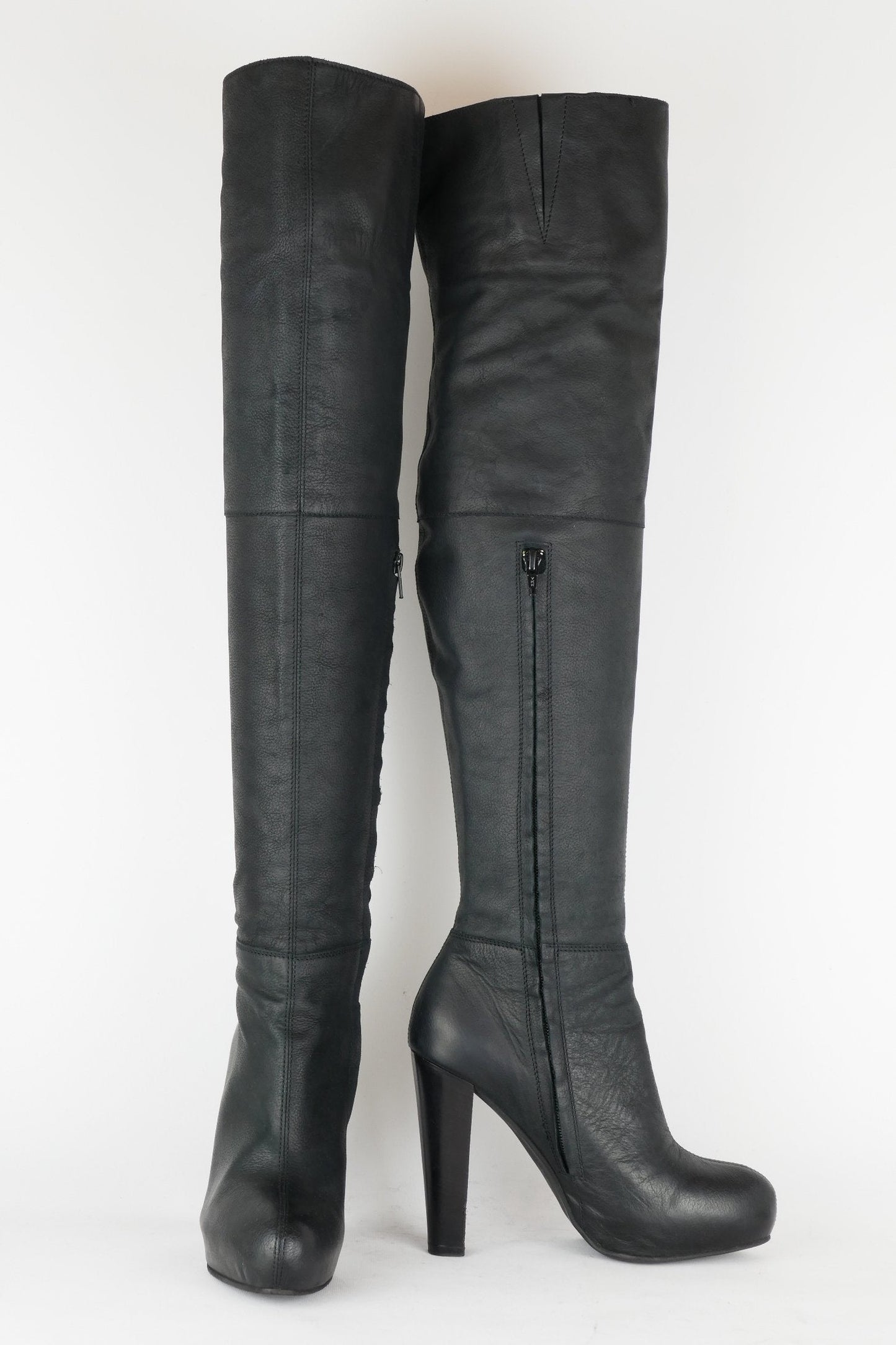 BUUTS Stefanel Overknees Leder schwarz 118019-6