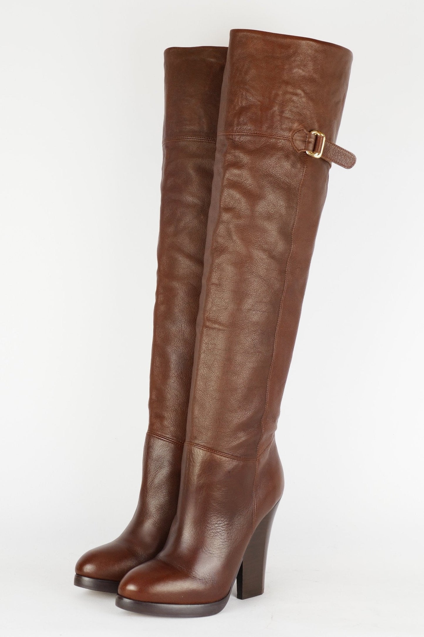 BUUTS H&M Hohe Stiefel Leder mittelbraun 118035-2
