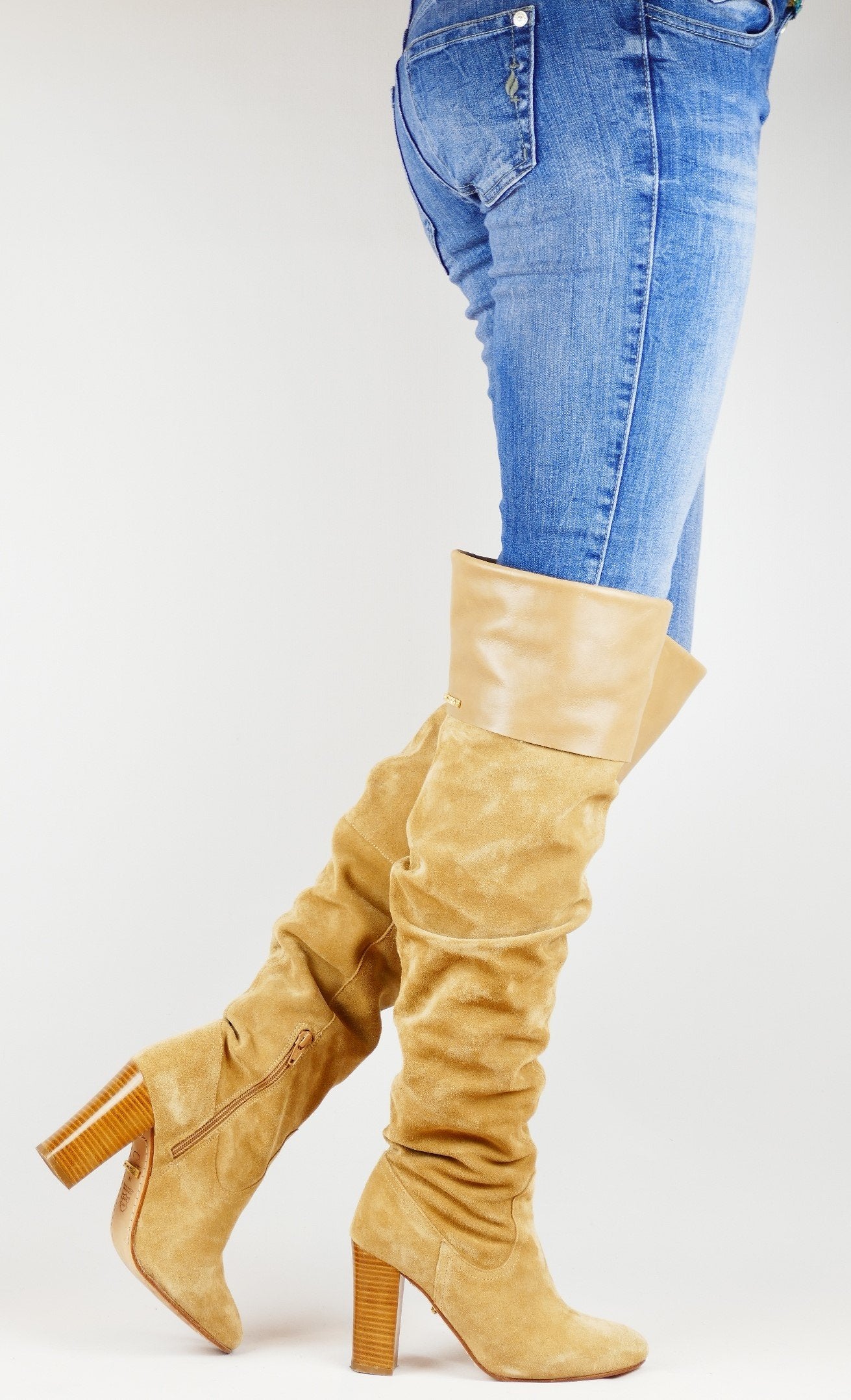 BUUTS Vkingas Overknees Wildleder beige 118056-12