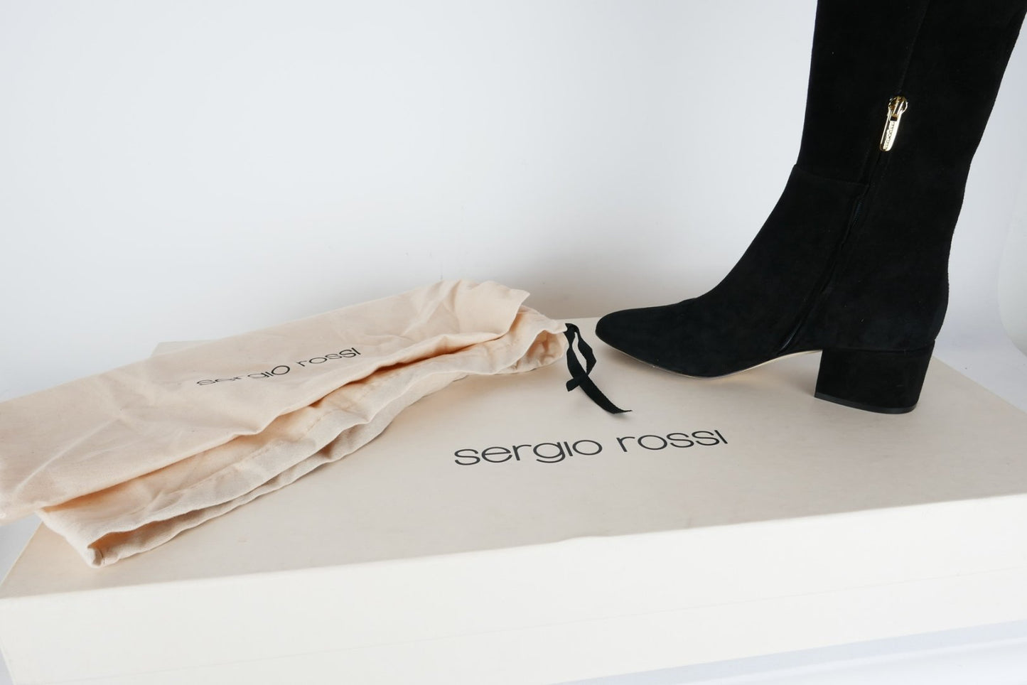 BUUTS Sergio Rossi Overknees Wildleder schwarz 119002-12