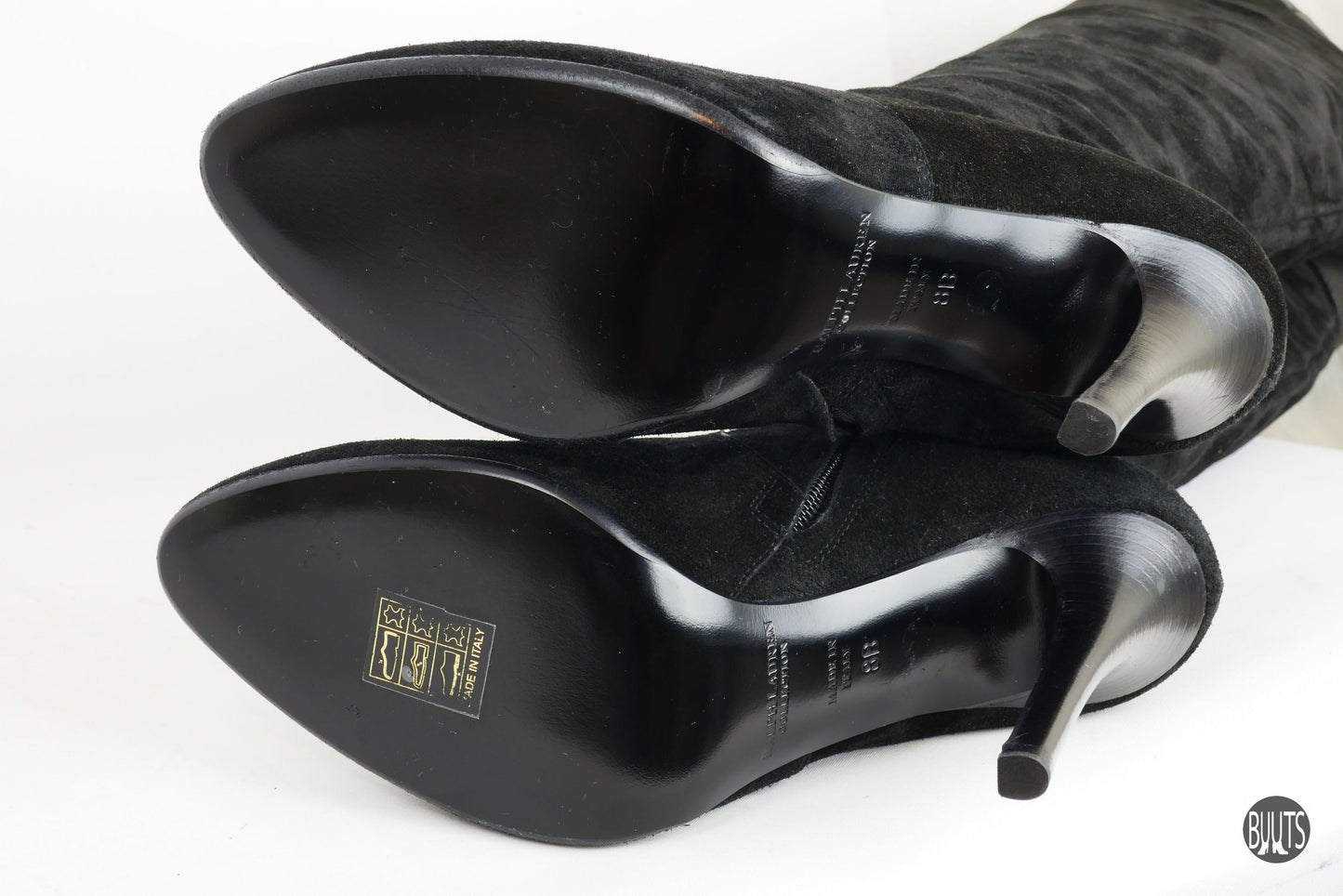 BUUTS Ralph Lauren Collection Overknees Wildleder schwarz 221005-12