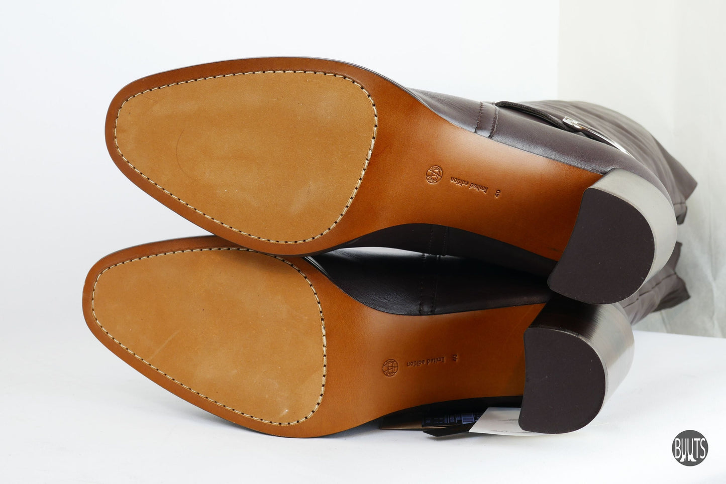 BUUTS Massimo Dutti Overknees Leder dunkelbraun 221009-10