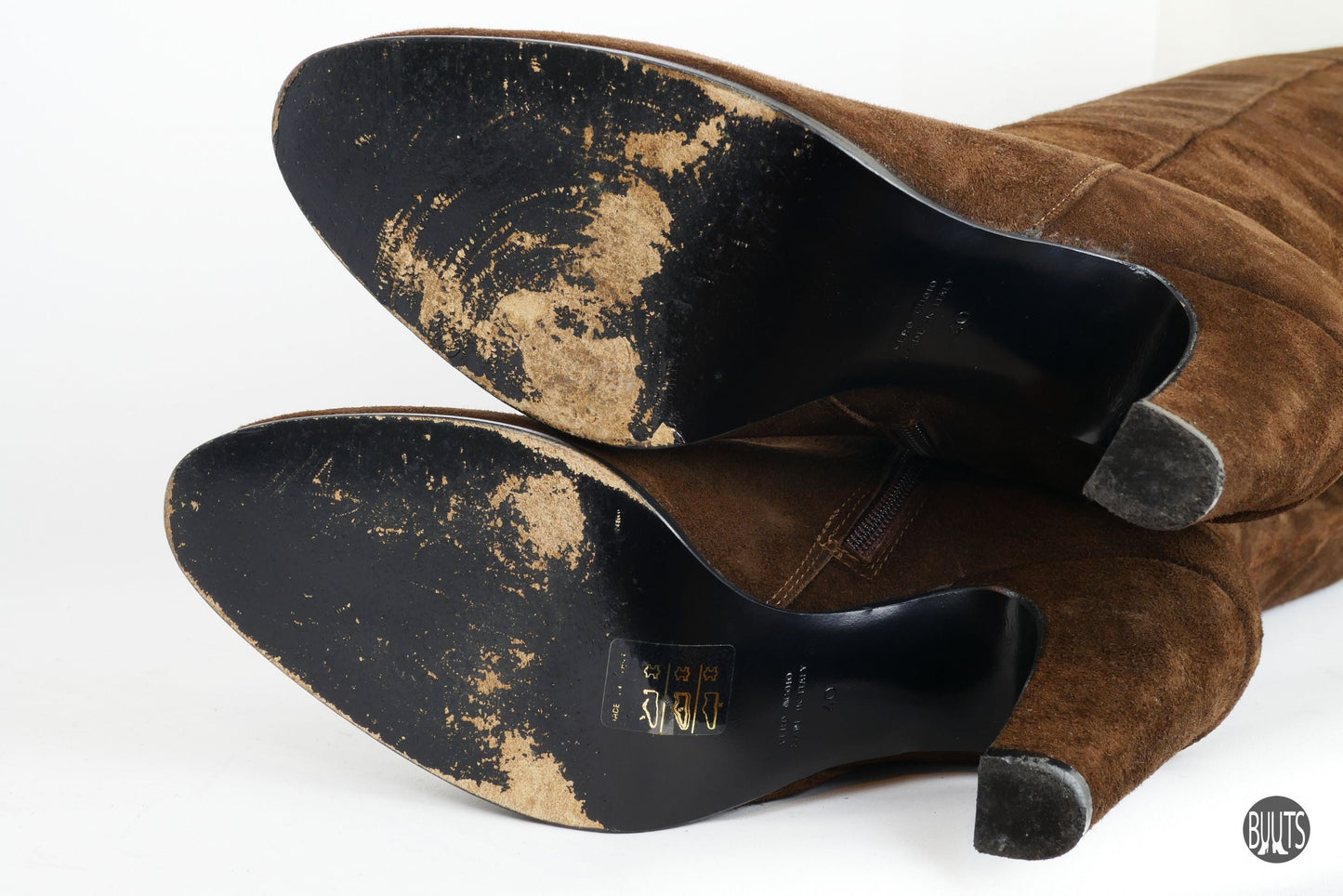 BUUTS Pinko Overknees Wildleder mittelbraun 221016-11