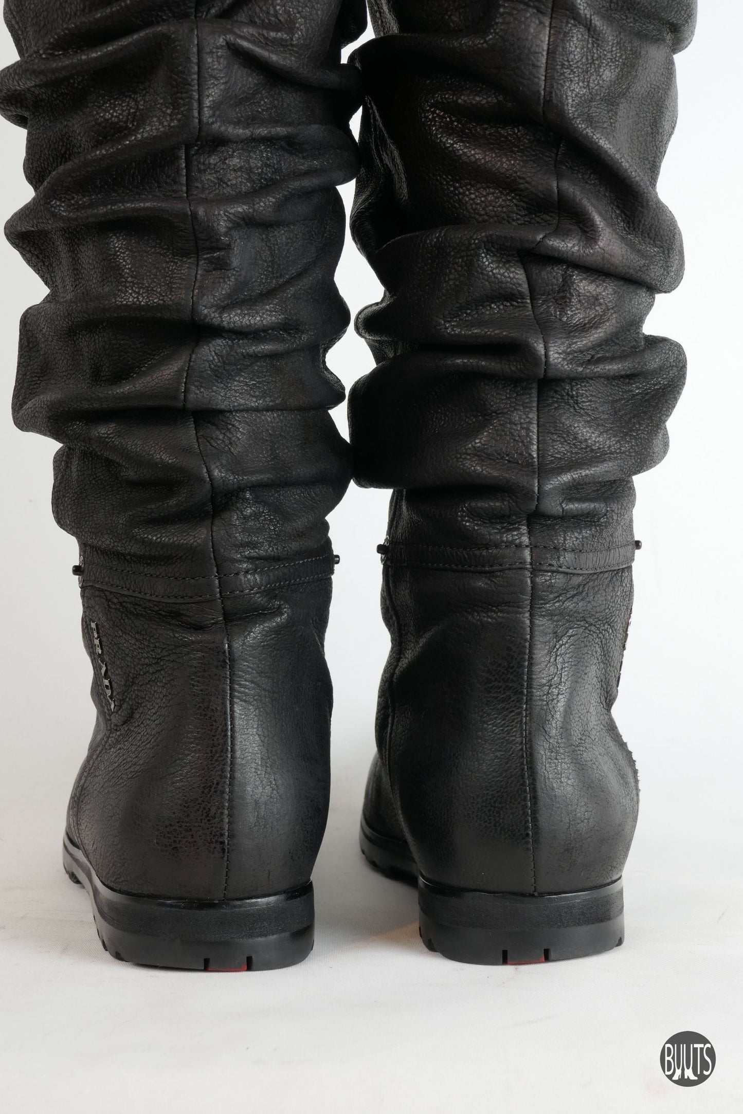 BUUTS Prada Overknees Leder dunkelbraun 222011-7