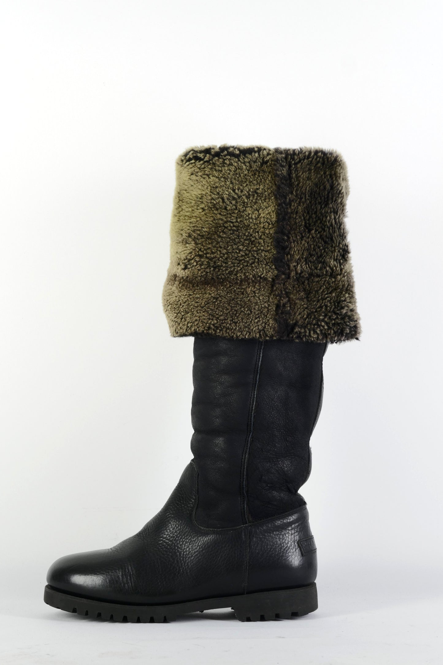 BUUTS Shabbies Overknees Leder schwarz 225115-12