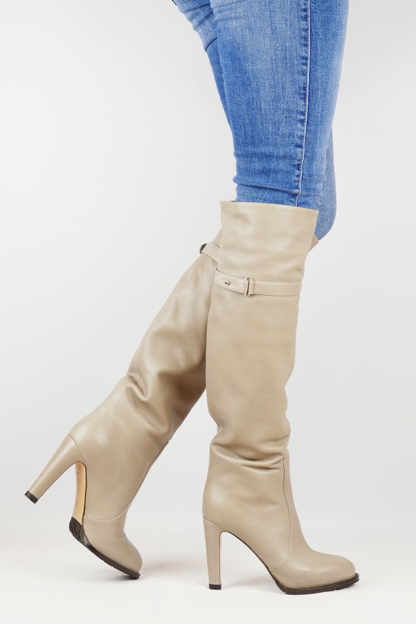 BUUTS Gianvito Rossi Hohe Stiefel Leder beige 117006-20