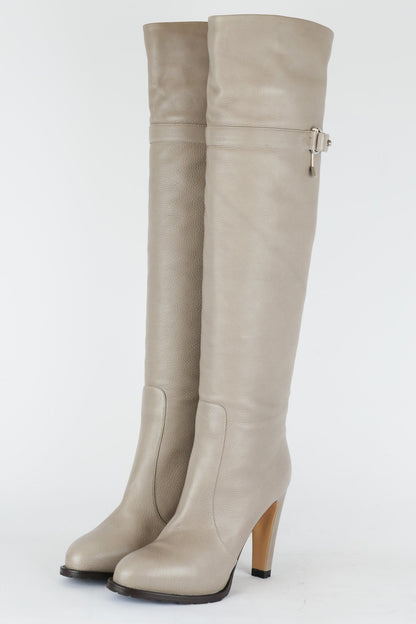 BUUTS Gianvito Rossi Hohe Stiefel Leder beige 117006-2