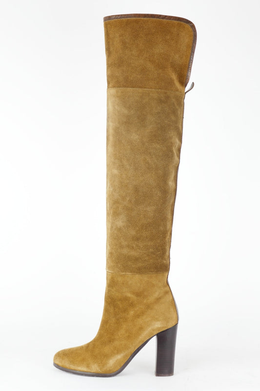 BUUTS Zara Overknees Wildleder oliv 117022-1