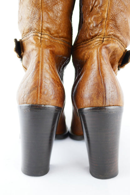 BUUTS MiuMiu Overknees Leder cognac 118004-11