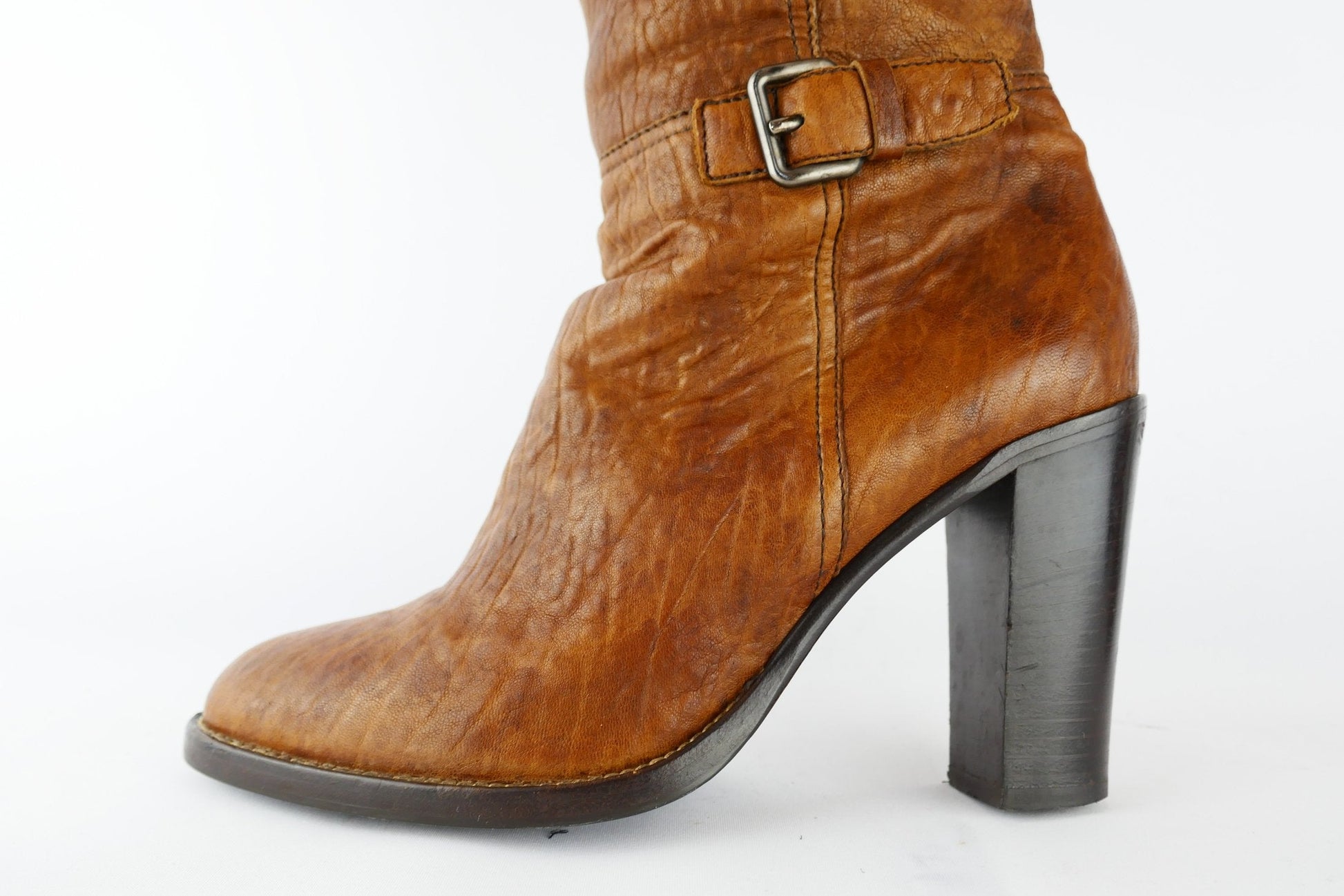BUUTS MiuMiu Overknees Leder cognac 118004-12