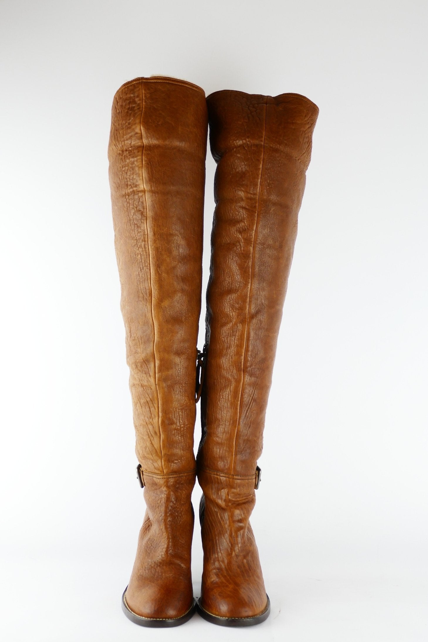 BUUTS MiuMiu Overknees Leder cognac 118004-4