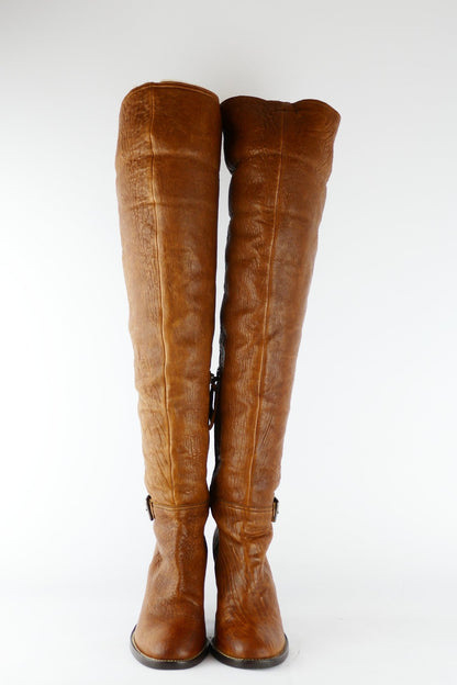 BUUTS MiuMiu Overknees Leder cognac 118004-4