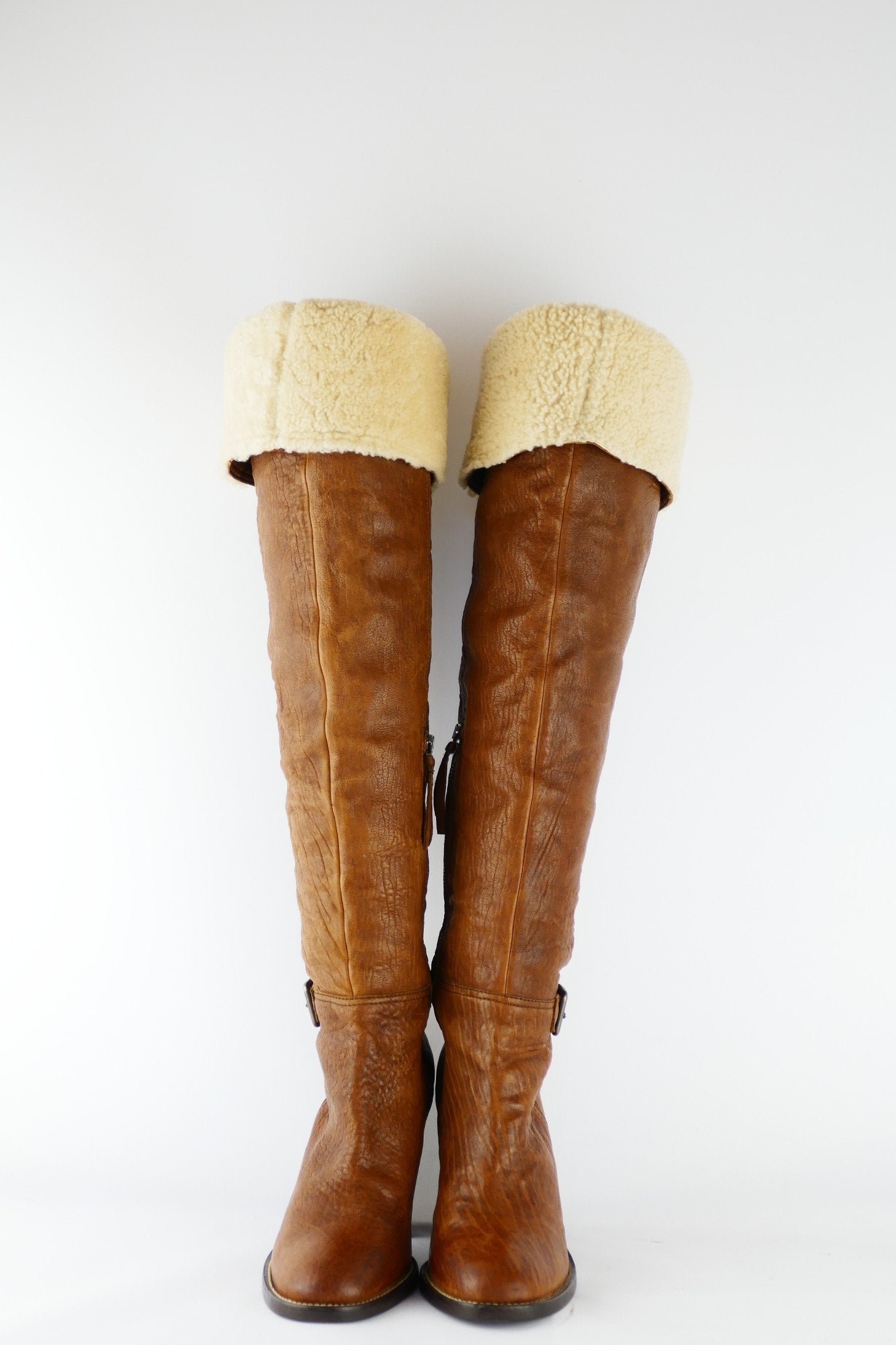 BUUTS MiuMiu Overknees Leder cognac 118004-7