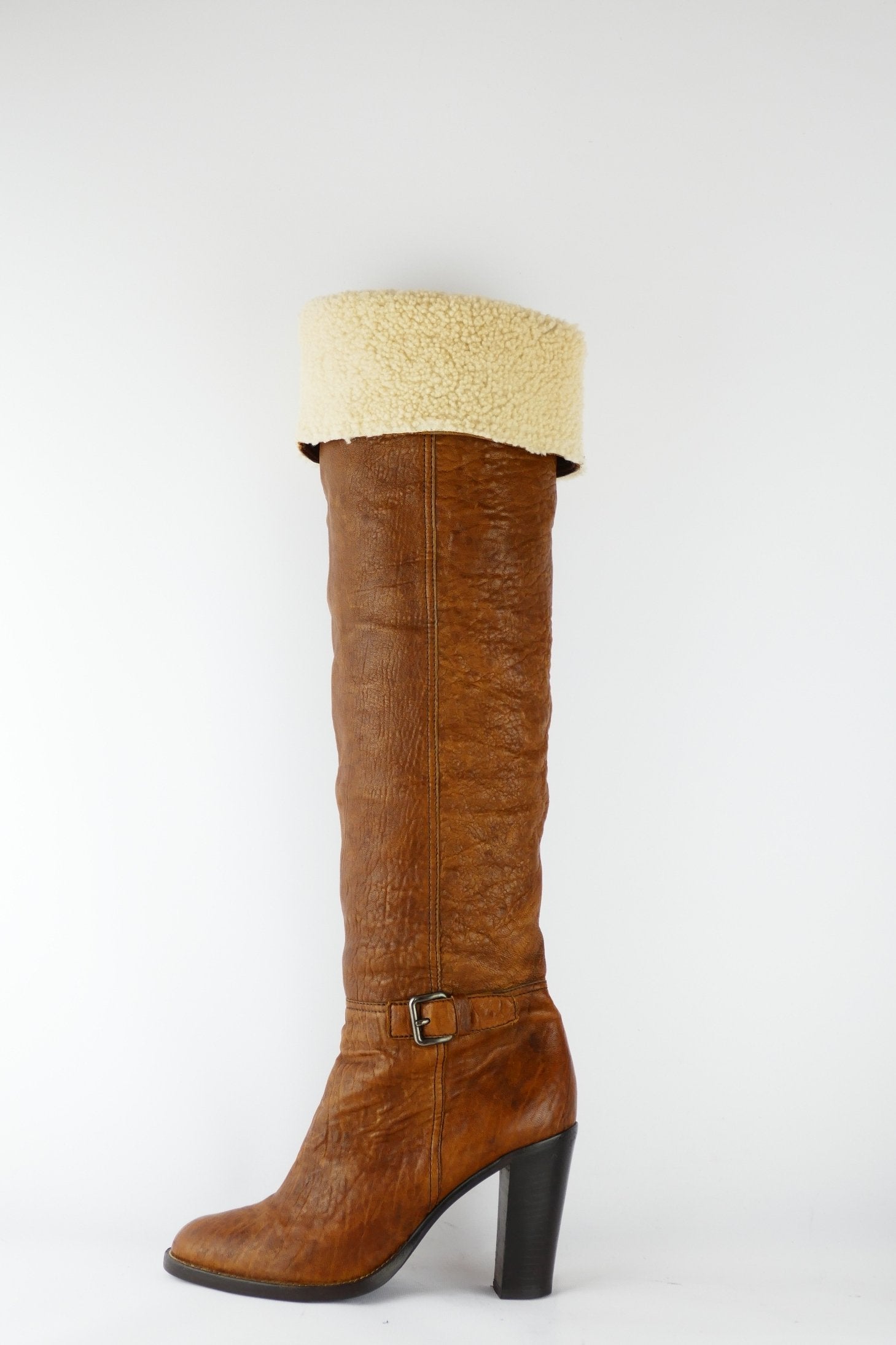 BUUTS MiuMiu Overknees Leder cognac 118004-8