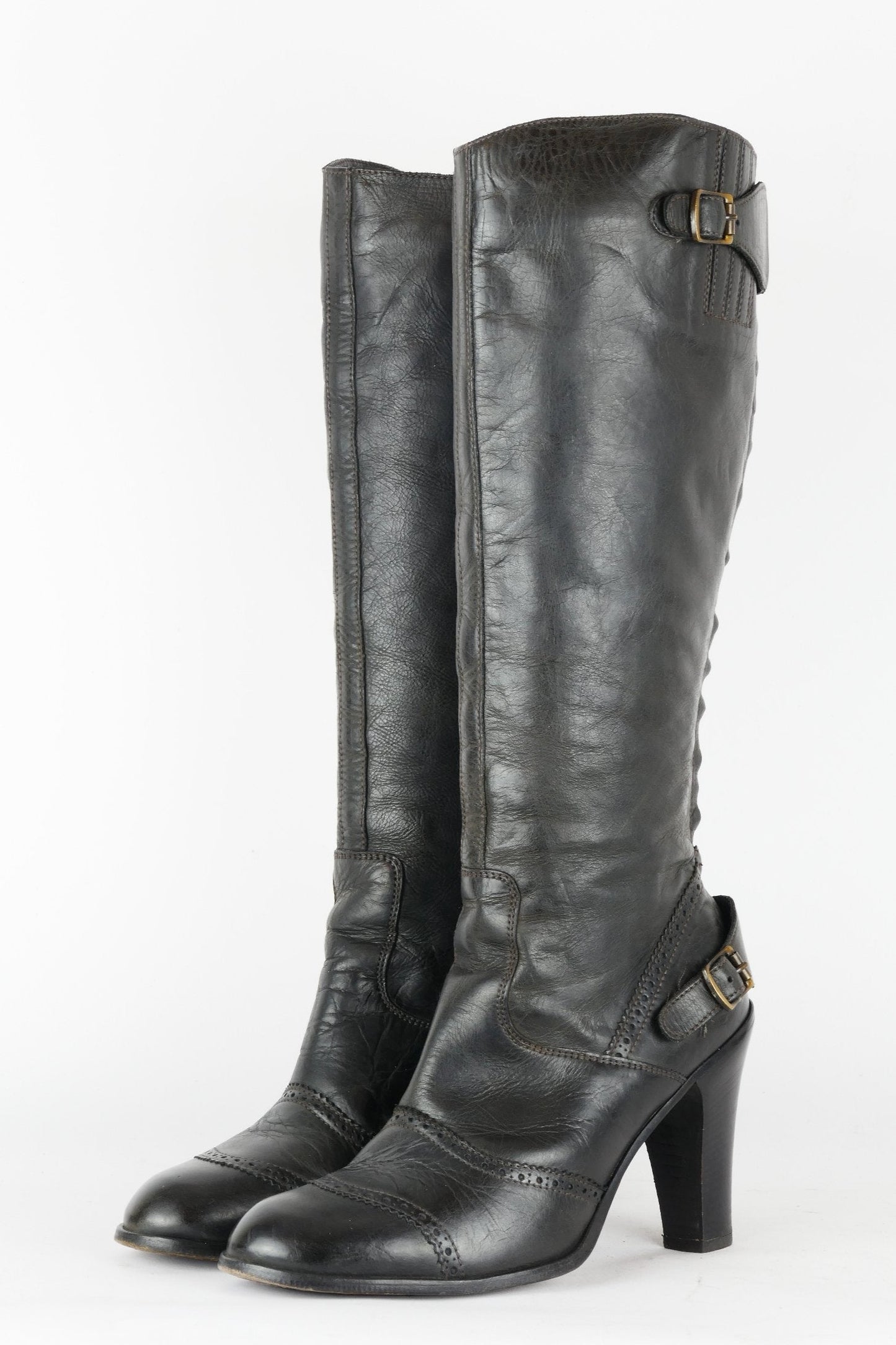 BUUTS Belstaff Stiefel Leder schwarz 118011-2