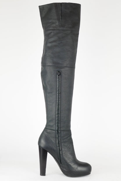 BUUTS Stefanel Overknees Leder schwarz 118019-3