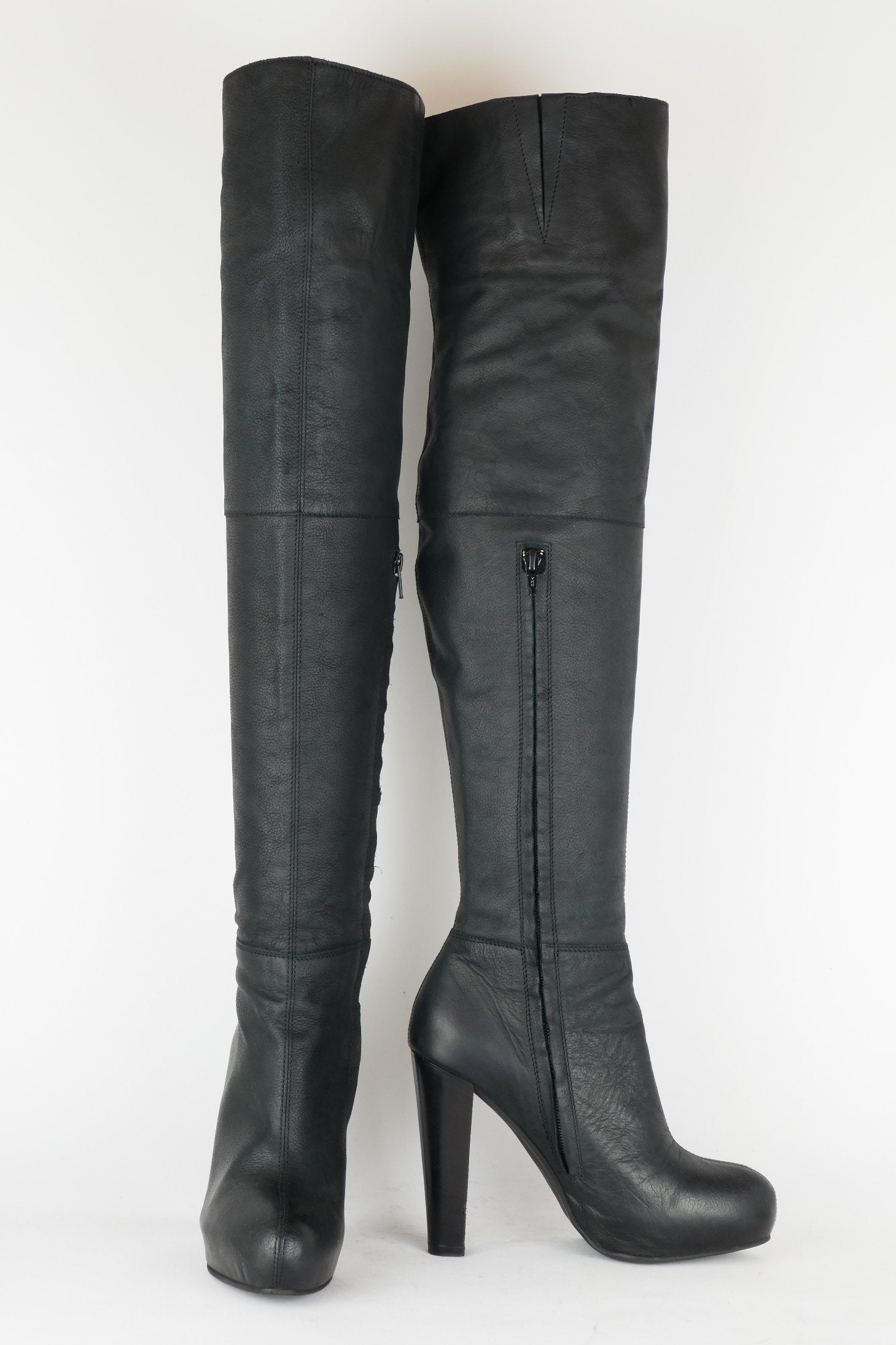 BUUTS Stefanel Overknees Leder schwarz 118019-6
