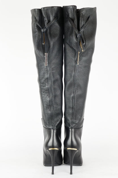 Hohe Stiefel Leder schwarz