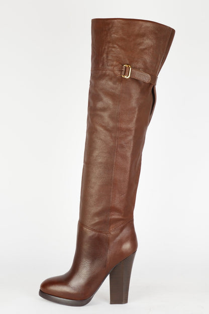 BUUTS H&M Hohe Stiefel Leder mittelbraun 118035-1