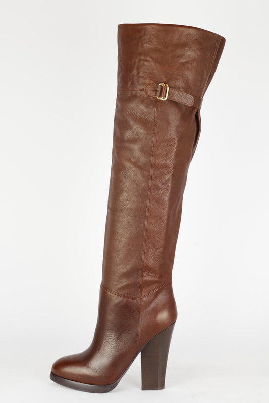 BUUTS H&M Hohe Stiefel Leder mittelbraun 118035-1