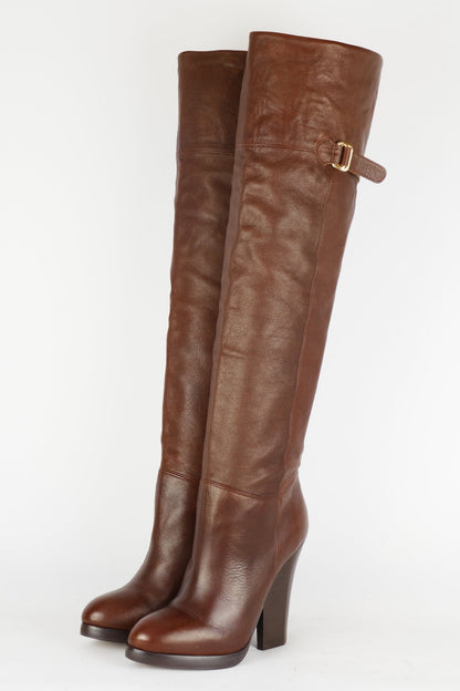 BUUTS H&M Hohe Stiefel Leder mittelbraun 118035-2