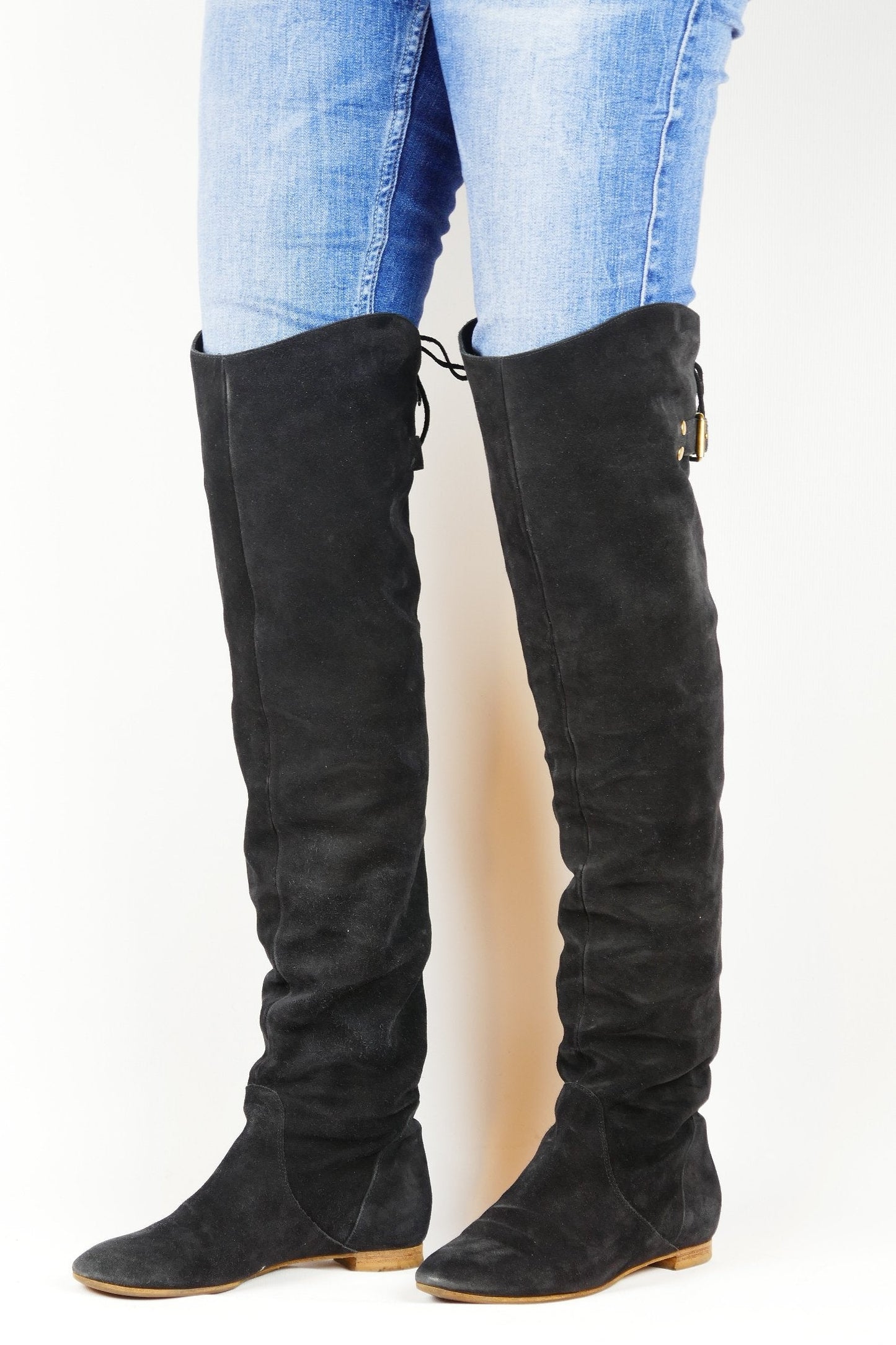 BUUTS Chloé Vintage-Stiefel Wildleder schwarz 118047-13