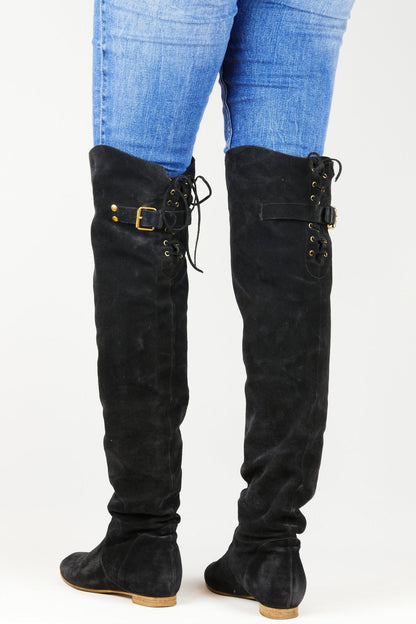 BUUTS Chloé Vintage-Stiefel Wildleder schwarz 118047-14