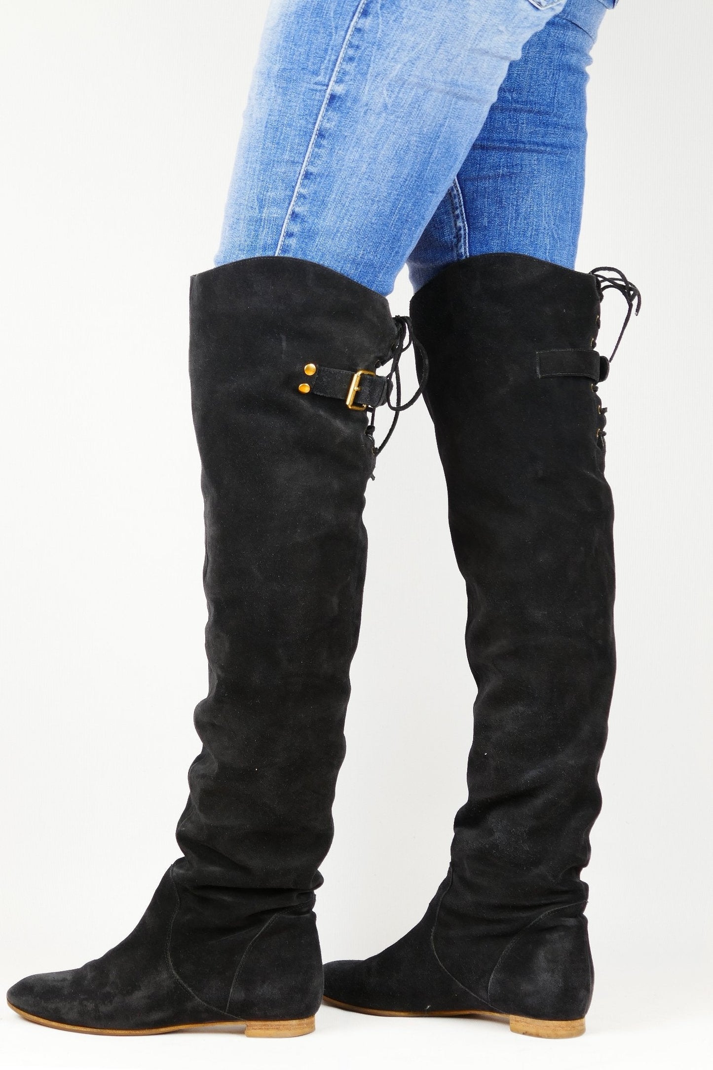 BUUTS Chloé Vintage-Stiefel Wildleder schwarz 118047-15