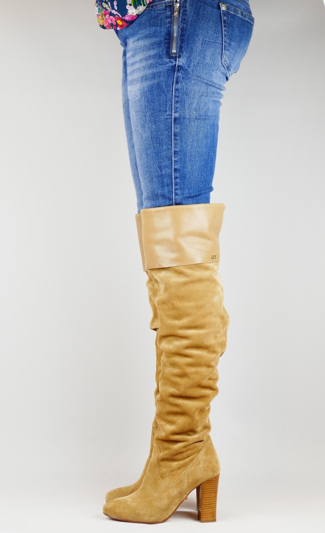 BUUTS Vkingas Overknees Wildleder beige 118056-14