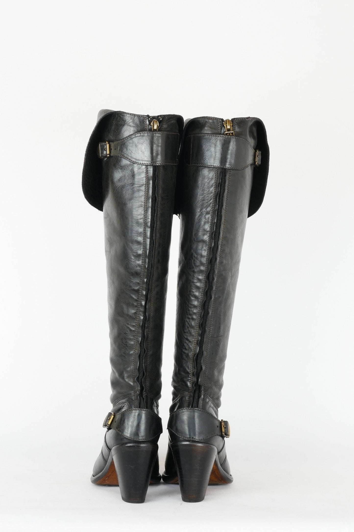 BUUTS Belstaff Overknees Leder schwarz 119011-11