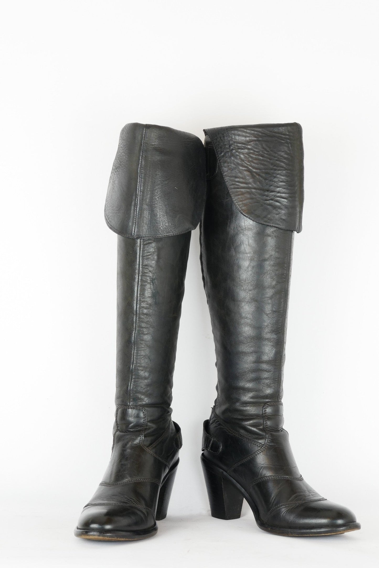 BUUTS Belstaff Overknees Leder schwarz 119011-13