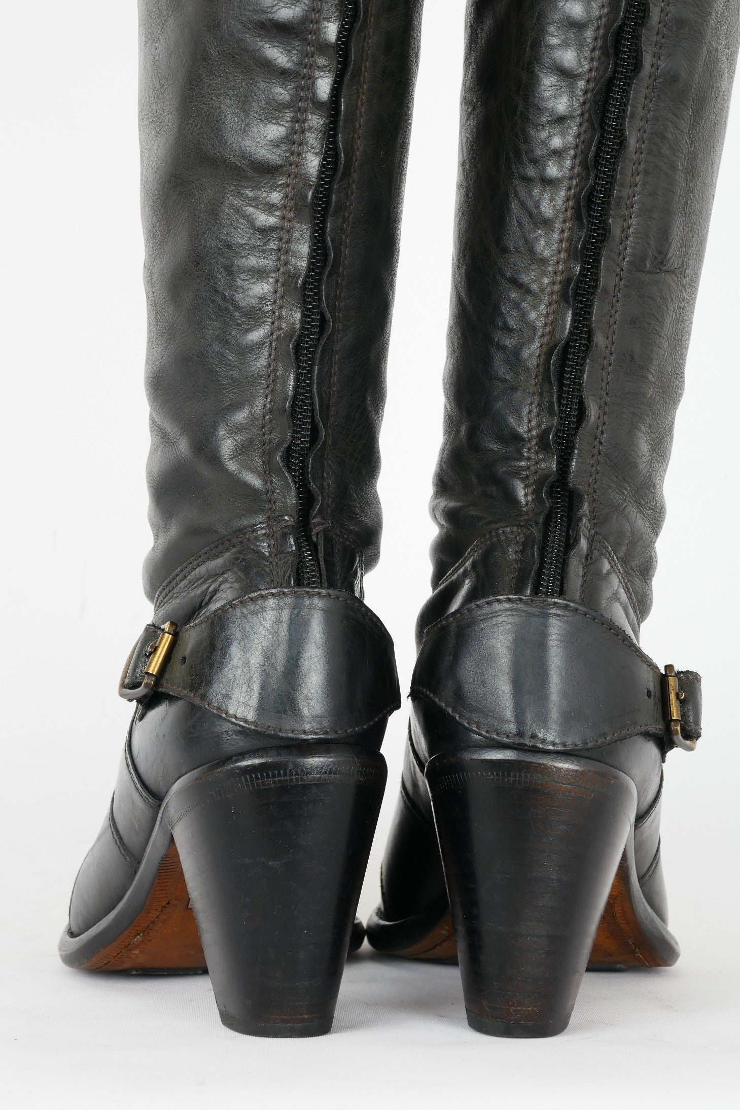 BUUTS Belstaff Overknees Leder schwarz 119011-14