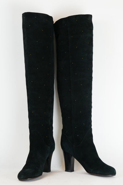 BUUTS See by Chloé Hohe Stiefel Wildleder blau 220026-4