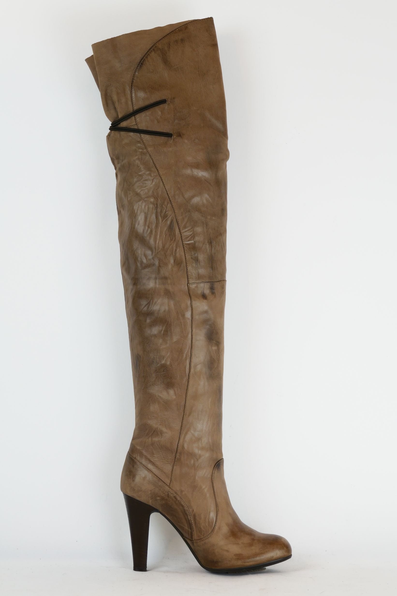 BUUTS Janet&Janet Overknees Leder schlamm 220027-3