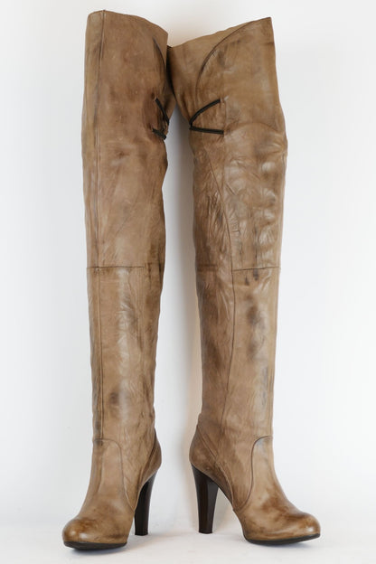 BUUTS Janet&Janet Overknees Leder schlamm 220027-4