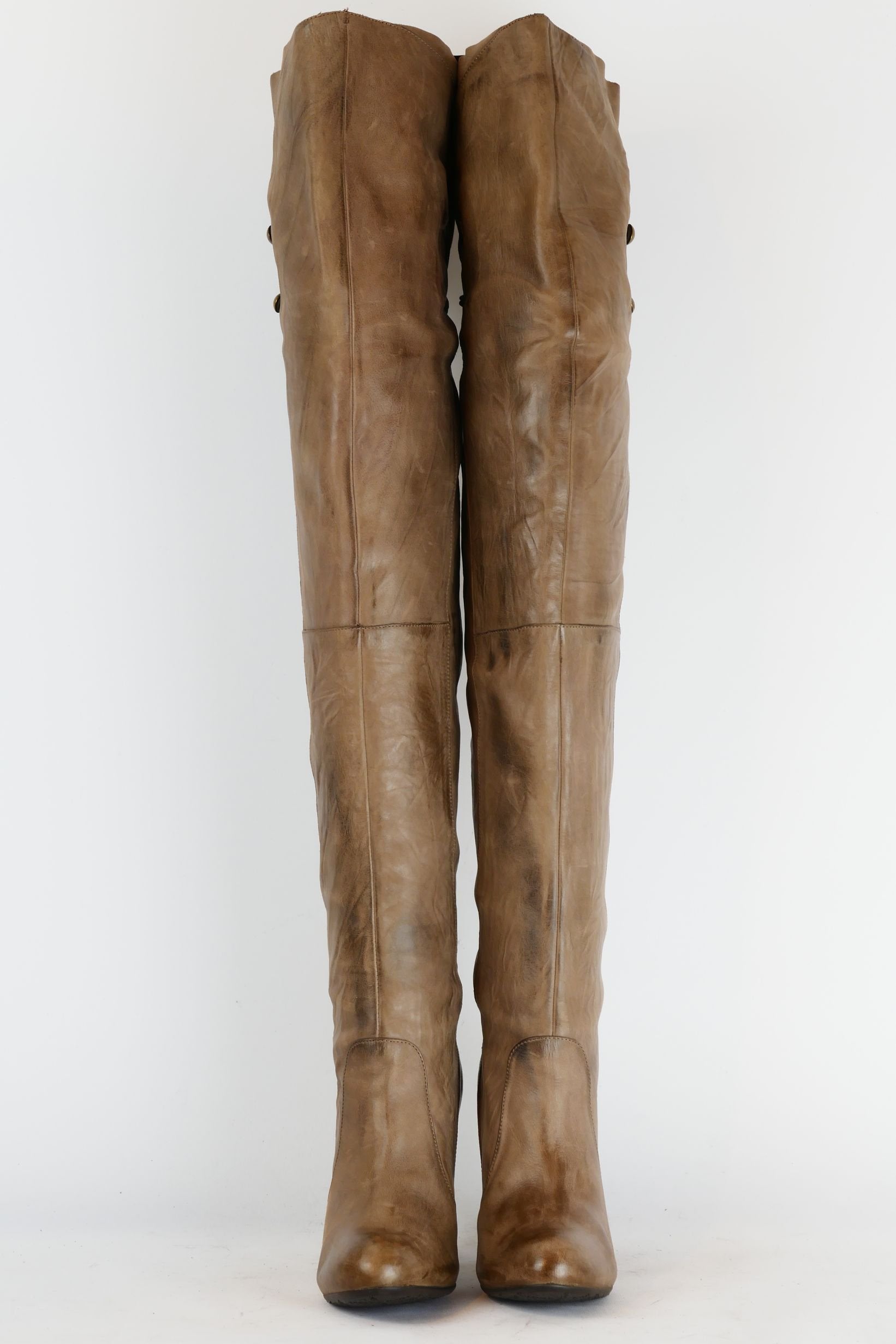 BUUTS Janet&Janet Overknees Leder schlamm 220027-5