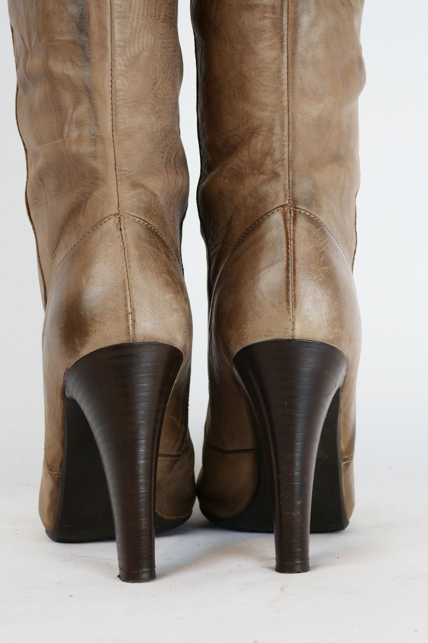 BUUTS Janet&Janet Overknees Leder schlamm 220027-7