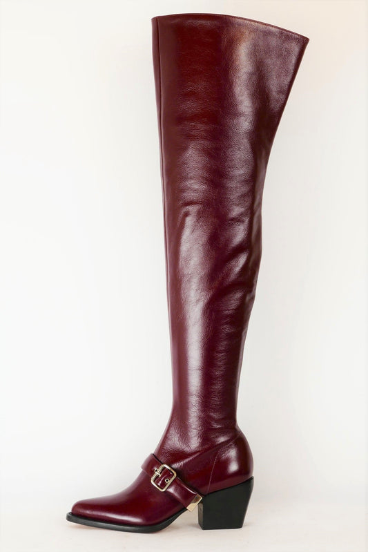 BUUTS Chloé Overknees Leder bordeaux 220028-1