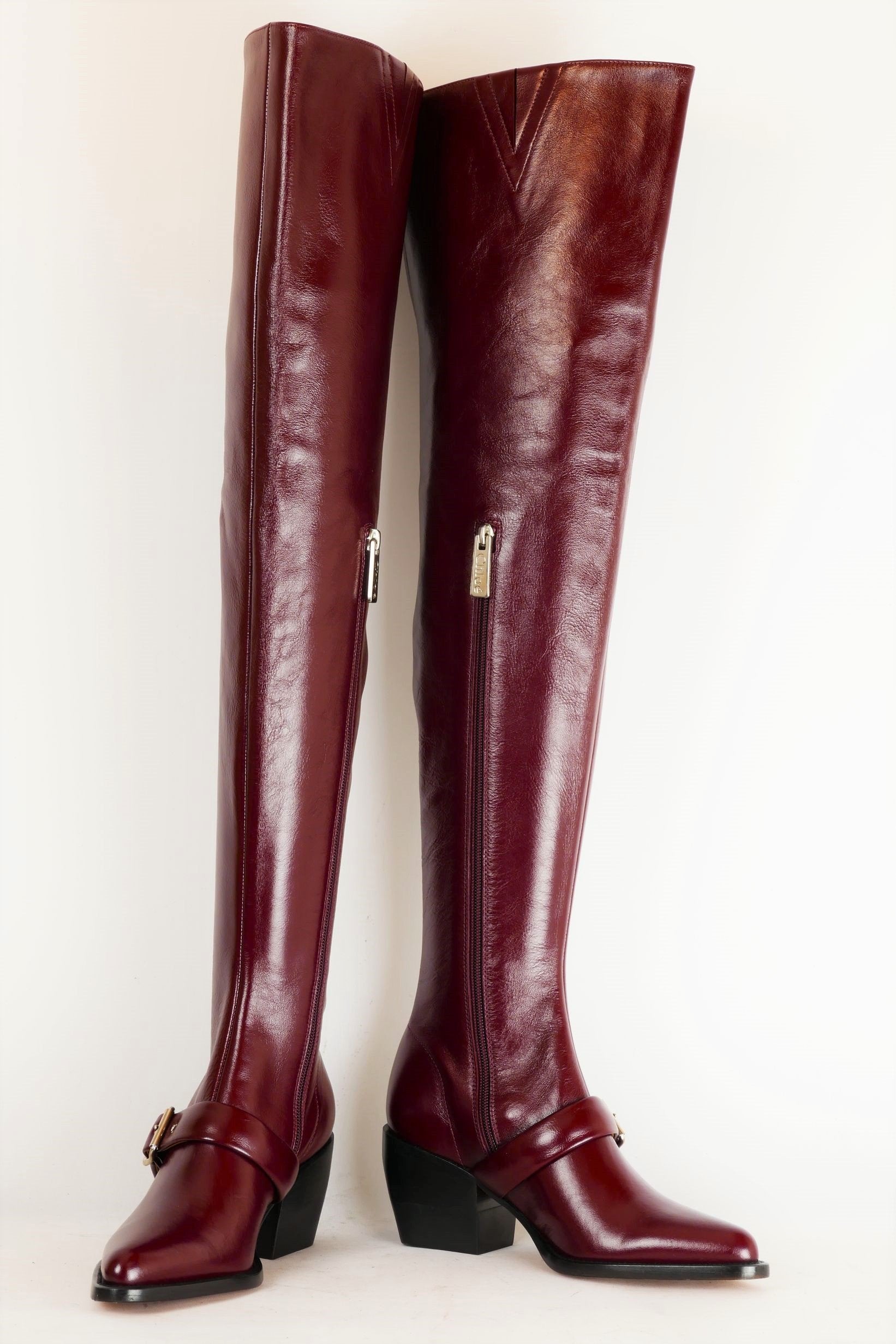 BUUTS Chloé Overknees Leder bordeaux 220028-4