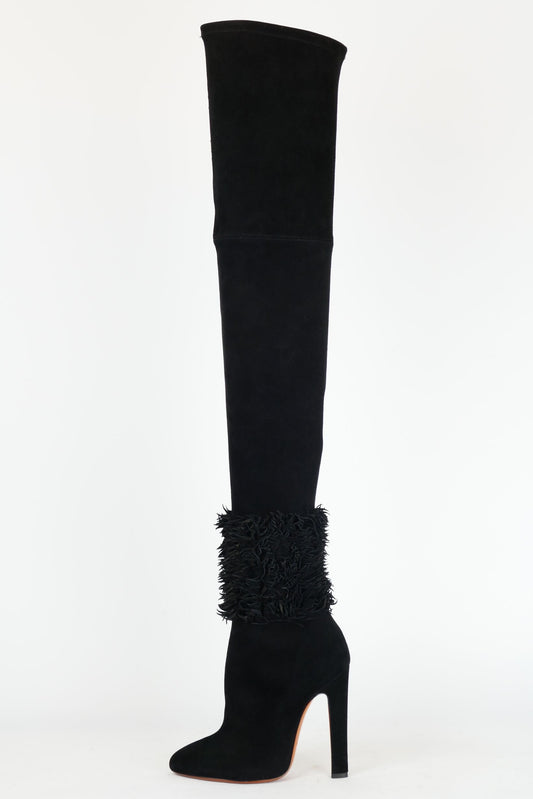 BUUTS Alaia Overknees Wildleder schwarz 220029-1