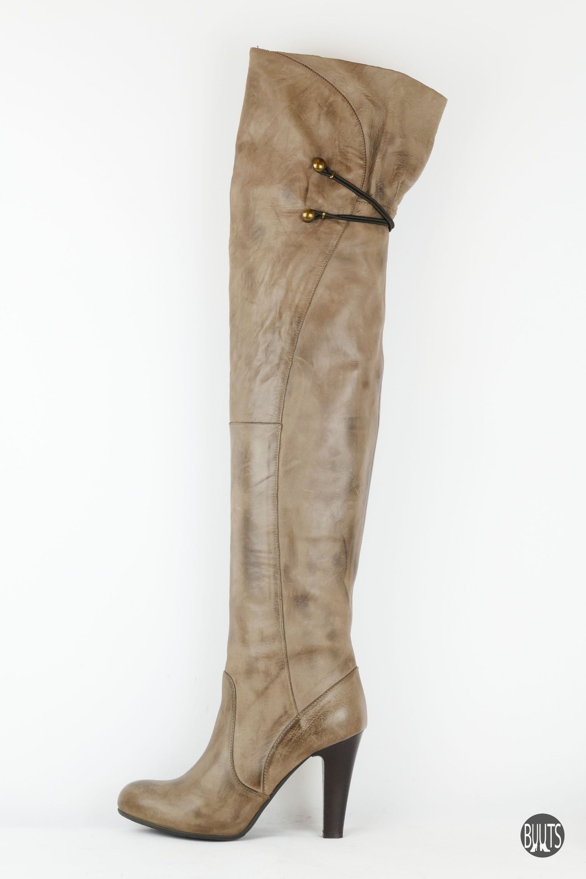 BUUTS Janet&Janet Overknees Leder schlamm 221003-1