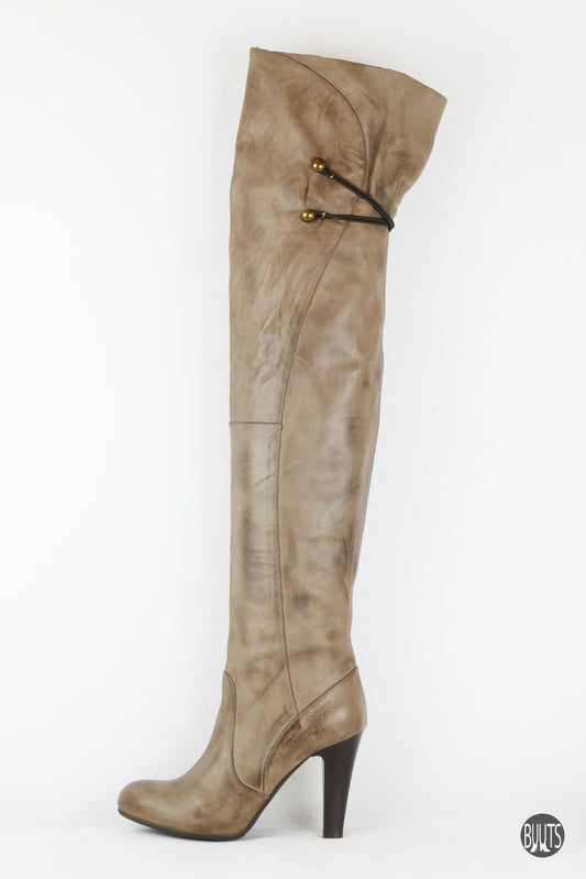 BUUTS Janet&Janet Overknees Leder schlamm 221003-1