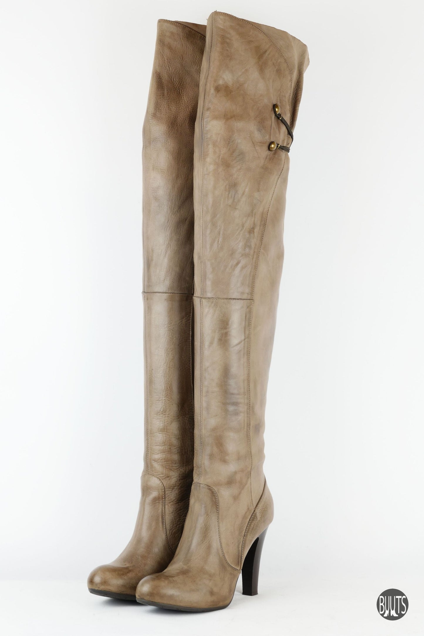 BUUTS Janet&Janet Overknees Leder schlamm 221003-2