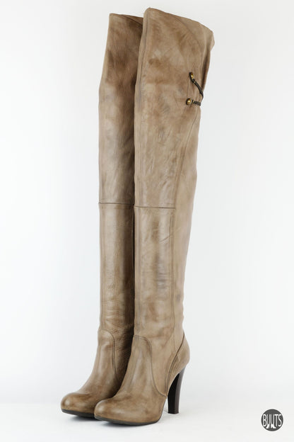 BUUTS Janet&Janet Overknees Leder schlamm 221003-2