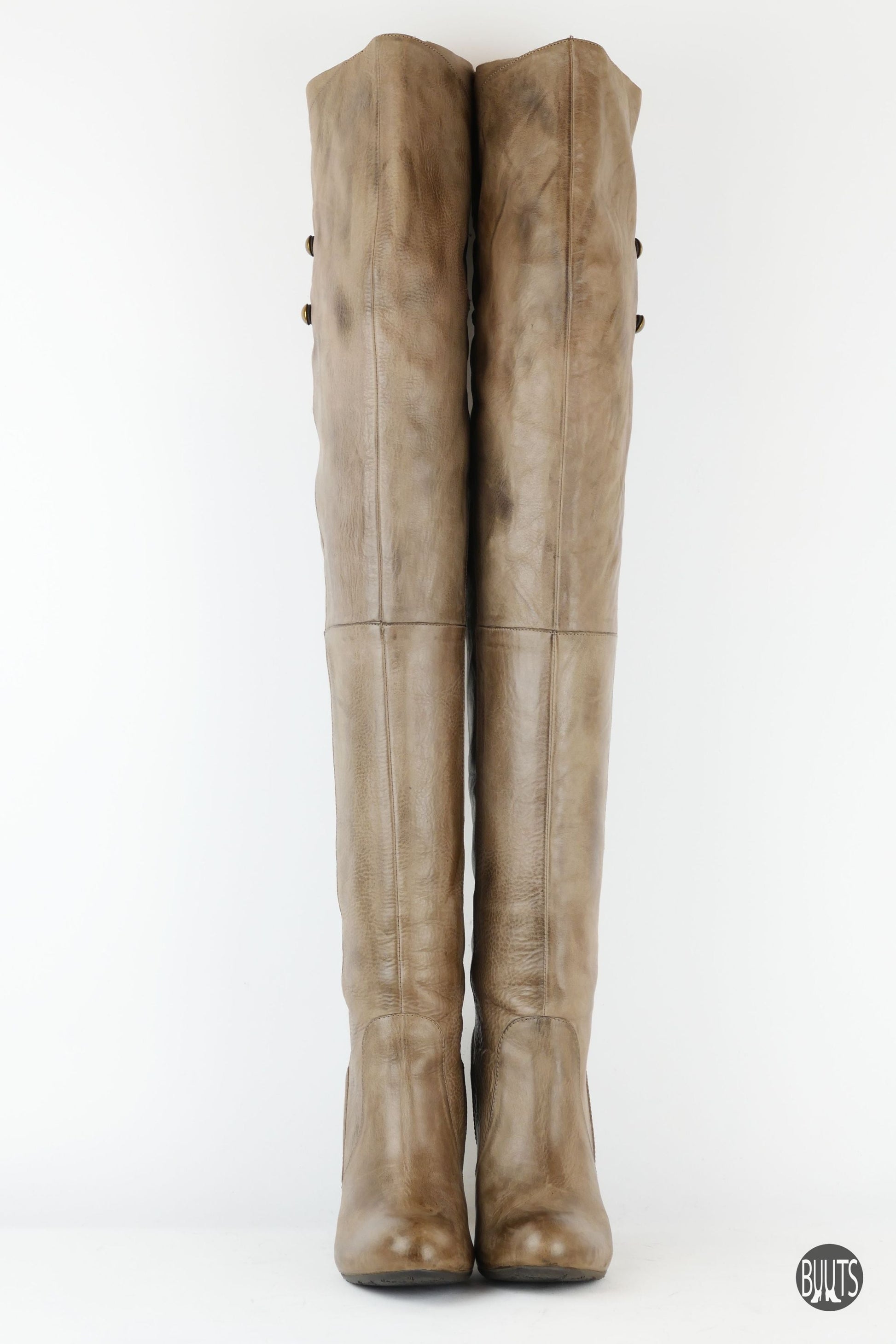 BUUTS Janet&Janet Overknees Leder schlamm 221003-3