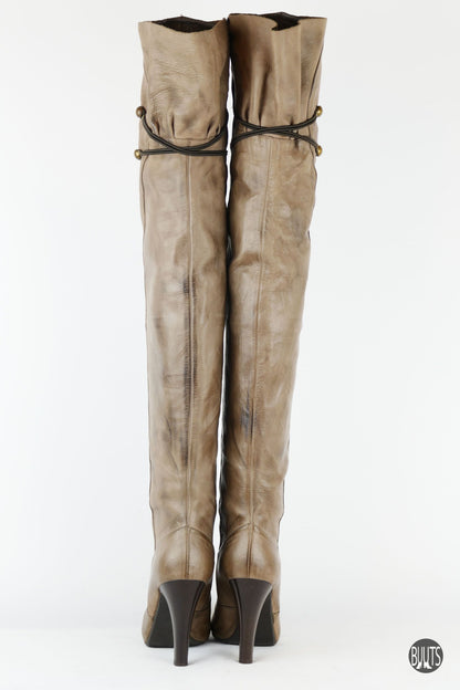 BUUTS Janet&Janet Overknees Leder schlamm 221003-4