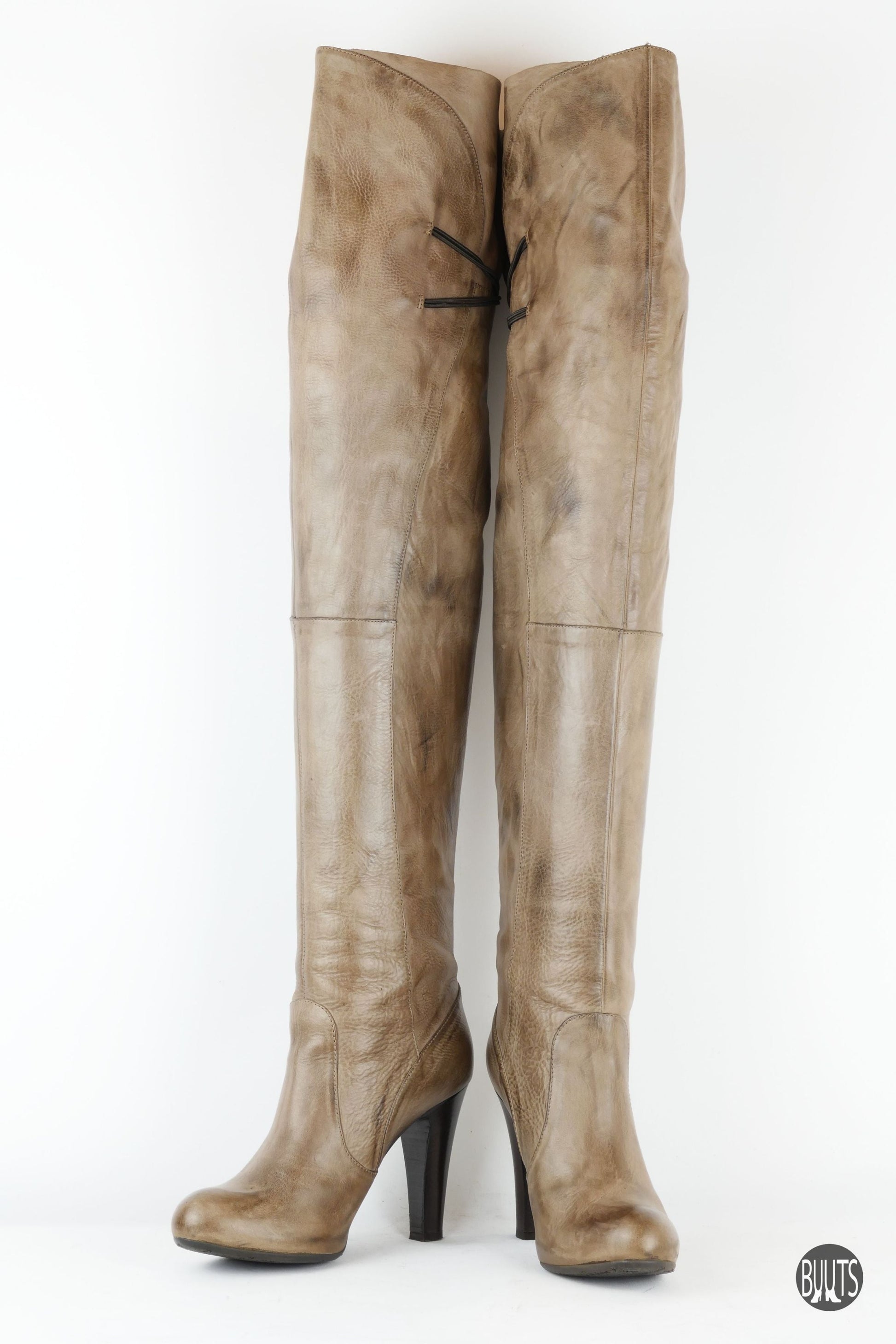 BUUTS Janet&Janet Overknees Leder schlamm 221003-5